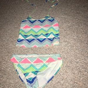 Girls’ aztec print tankini